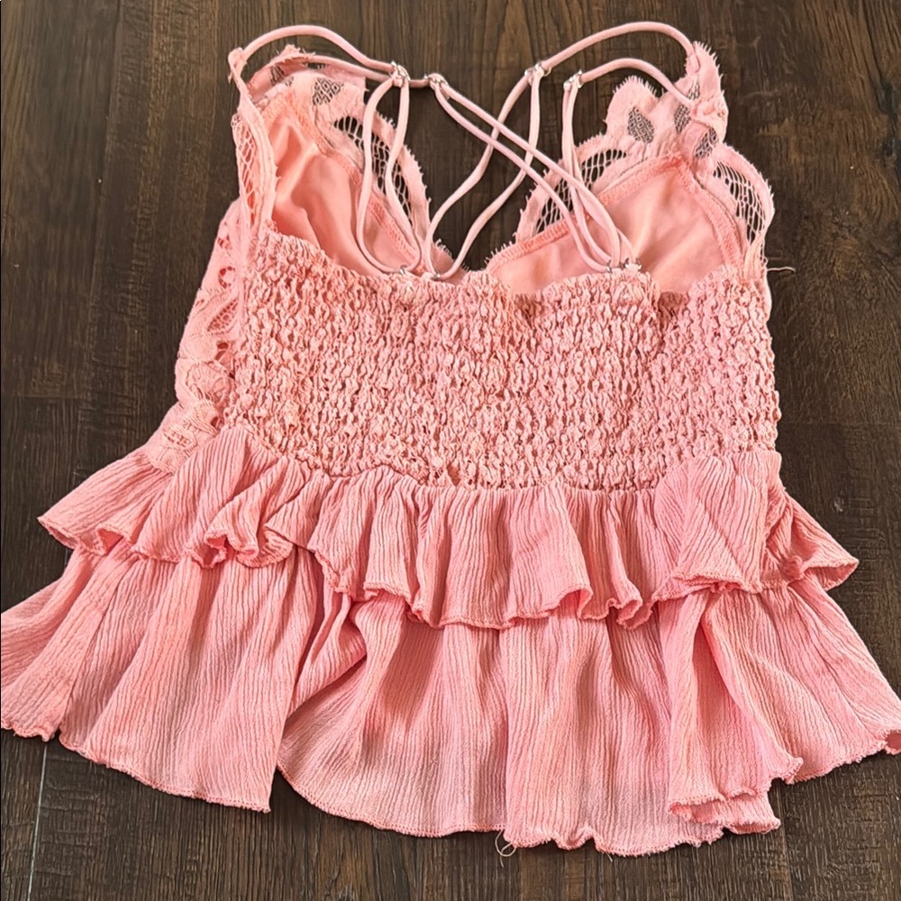 Pink Lace Ruffle Top - Picture 4 of 4